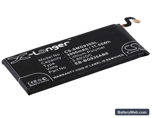 Samsung Galaxy S7 Replacement Battery, 3.85V, 3000mAh, Li-Polymer 1