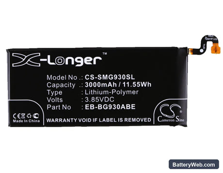 Samsung Galaxy S7 Replacement Battery, 3.85V, 3000mAh, Li-Polymer 5