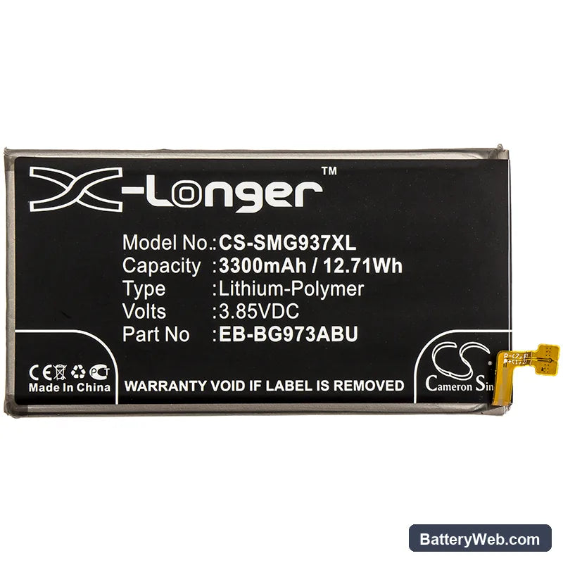 Samsung Galaxy S10 Replacement Battery, 3.85V, 3300mAh, Li-Polymer 3