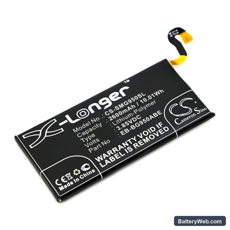 Samsung Galaxy S8 Replacement Battery, 3.85V, 2600mAh, Li-Polymer 1