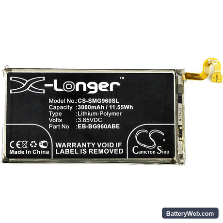 Samsung Galaxy S9 Replacement Battery, 3.85V, 3000mAh, Li-Polymer 3