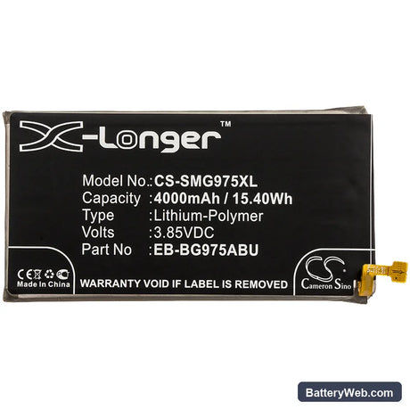 Samsung Galaxy S10+ Replacement Battery, 3.85V, 4000mAh, Li-Polymer 3