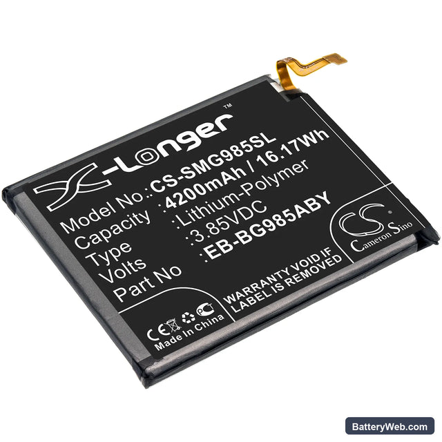 Samsung Galaxy S20 Plus Replacement Battery, 3.85V, 4200mAh, Li-Polymer 1