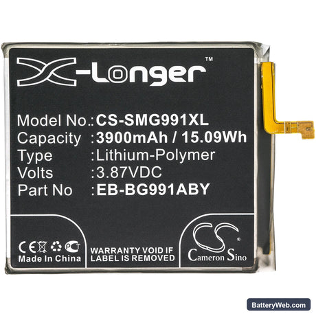 Samsung Galaxy S21 5G Replacement Battery, 3.87V, 3900mAh, Li-Polymer 3