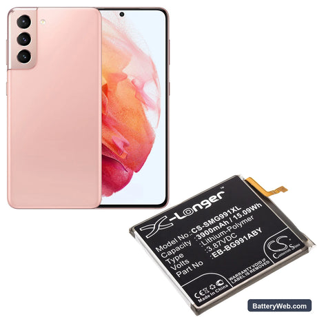Samsung Galaxy S21 5G Replacement Battery, 3.87V, 3900mAh, Li-Polymer 5