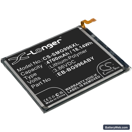 Samsung Galaxy S21+ Replacement Battery, 3.86V, 4700mAh, Li-Polymer 1