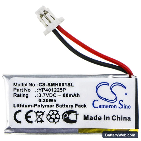 Sena SC-HR01 Replacement Battery, 3.7V, 80mAh, Li-Polymer 3