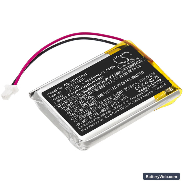 Sena 10C Replacement Battery, 3.7V, 1000mAh, Li-Polymer 1