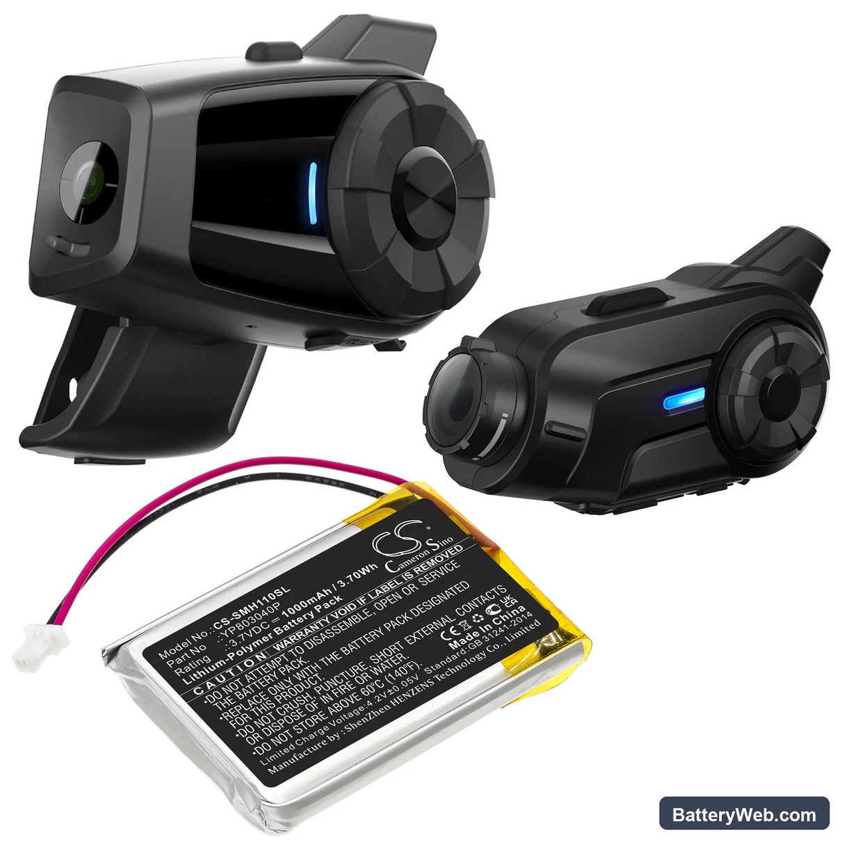 Sena 10C Replacement Battery, 3.7V, 1000mAh, Li-Polymer 6