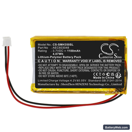 Simrad HS35 Replacement Battery, 3.7V, 1100mAh, Li-Polymer 3