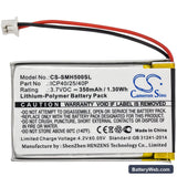 Sena SMH-5 Replacement Battery, 3.7V, 350mAh, Li-Polymer 3