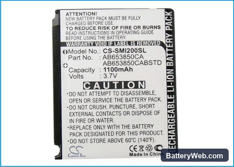 Samsung SCH-i220 Replacement Battery, 3.7V, 1100mAh, Li-ion 5