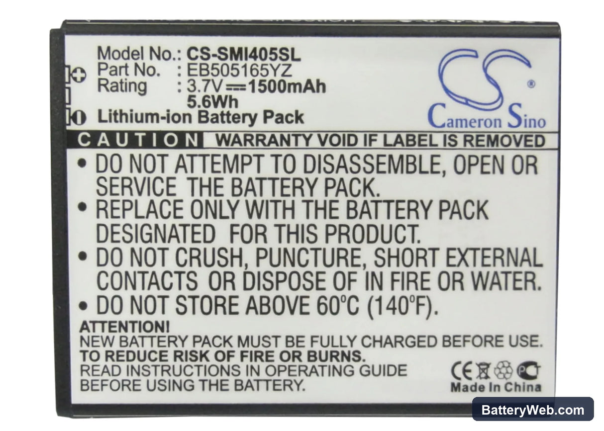 Samsung Stratosphere i405 Replacement Battery, 3.7V, 1500mAh, Li-ion 5