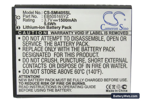 Samsung Stratosphere i405 Replacement Battery, 3.7V, 1500mAh, Li-ion 5