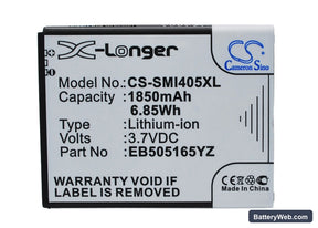 Samsung Stratosphere i405 Replacement Battery, 3.7V, 1850mAh, Li-ion 1