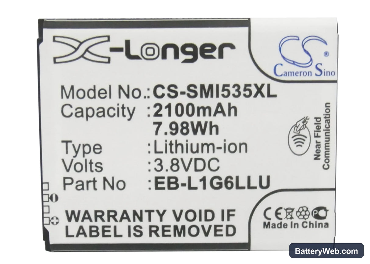 Sprint Galaxy S3 Replacement Battery, 3.8V, 2100mAh, Li-ion 5