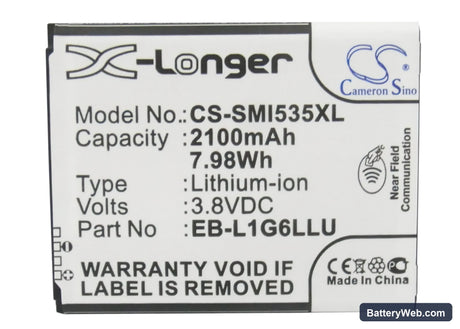 Sprint Galaxy S3 Replacement Battery, 3.8V, 2100mAh, Li-ion 5