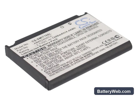 Samsung SGH-i710 Replacement Battery, 3.7V, 1200mAh, Li-ion 1