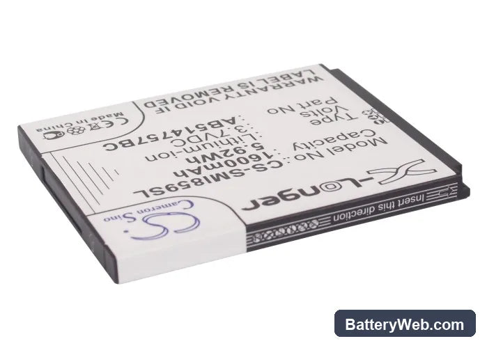 Samsung SCH-i859 Replacement Battery, 3.7V, 1600mAh, Li-ion 2