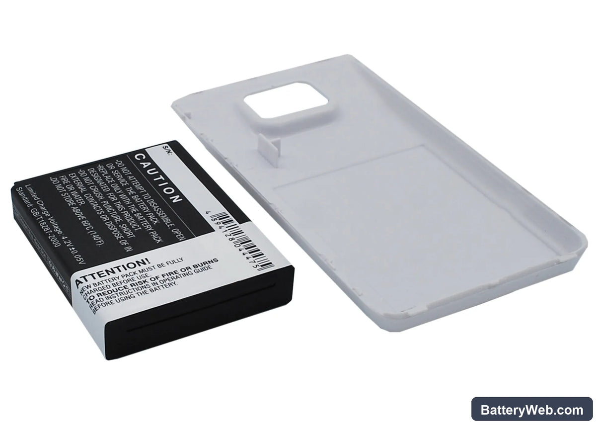 Samsung Galaxy S II Replacement Battery, 3.7V, 2600mAh, Li-ion 4