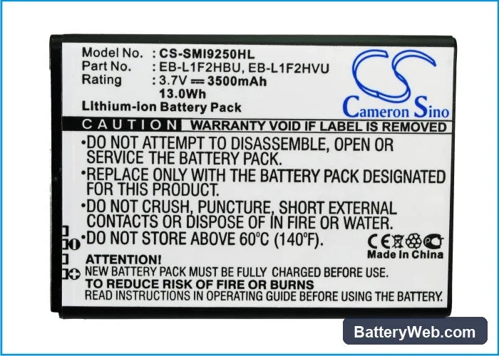 Samsung GT-i9250 Replacement Battery, 3.7V, 3500mAh, Li-ion 5