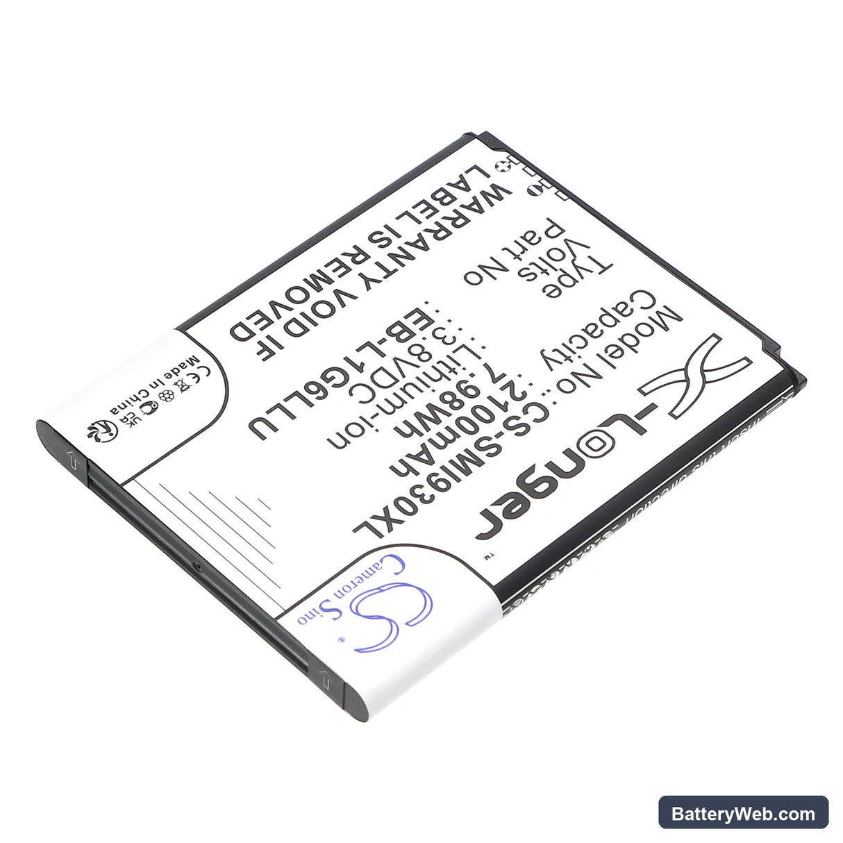 USCellular Galaxy S3 Replacement Battery, 3.8V, 2100mAh, Li-ion 2