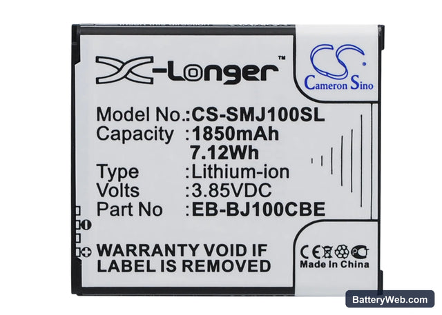 Samsung Galaxy J1 Replacement Battery, 3.85V, 1850mAh, Li-ion 1
