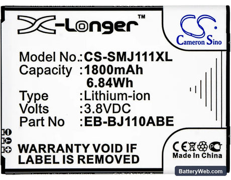 Samsung Galaxy J1 Ace 3G Duos Replacement Battery, 3.8V, 1800mAh, Li-ion 5