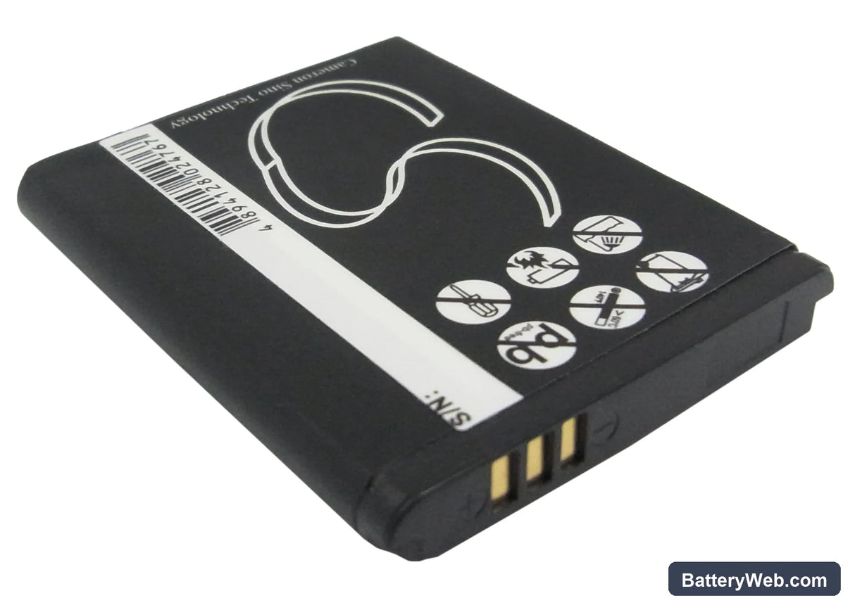 Samsung SGH-J200 Replacement Battery, 3.7V, 800mAh, Li-ion 3