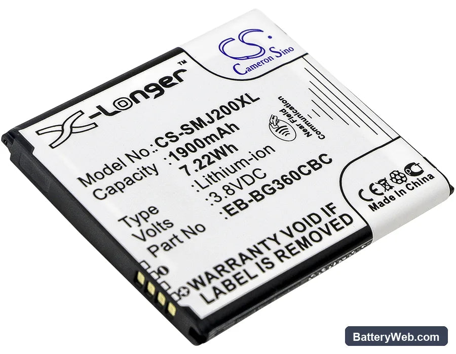 Samsung Galaxy J2 Replacement Battery, 3.8V, 1900mAh, Li-ion 1