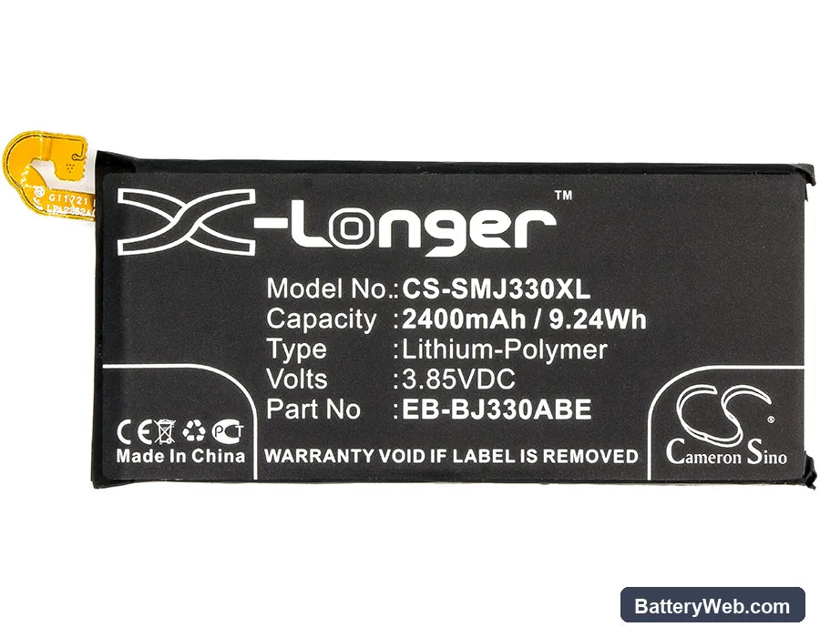 Samsung Galaxy J3 2017 Replacement Battery, 3.85V, 2400mAh, Li-Polymer 5