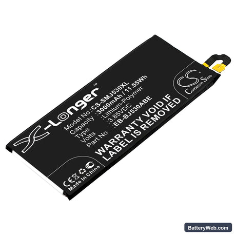 Samsung Galaxy J5 2017 Replacement Battery, 3.85V, 3000mAh, Li-Polymer 1