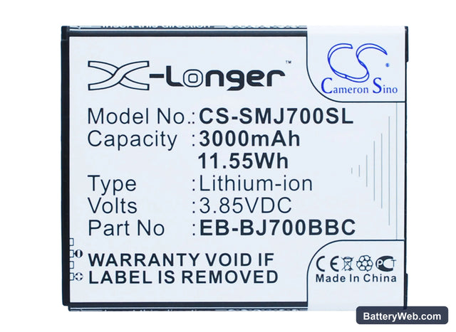 Samsung Galaxy J7 Replacement Battery, 3.85V, 3000mAh, Li-ion 1