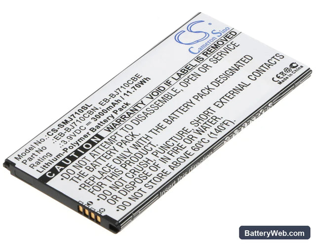 Samsung SM-J7109 Replacement Battery, 3.9V, 3000mAh, Li-Polymer 1