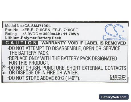 Samsung SM-J7109 Replacement Battery, 3.9V, 3000mAh, Li-Polymer 5