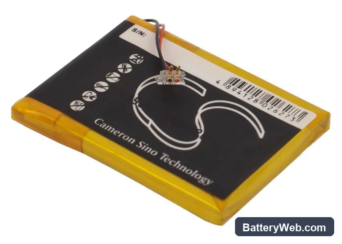 Samsung YP-K5 Replacement Battery, 3.7V, 600mAh, Li-Polymer 4