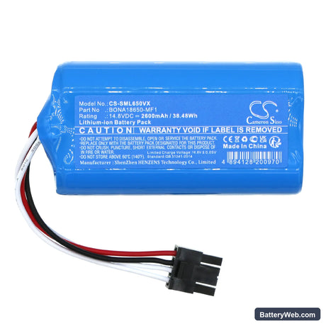 Symbo Laserbot 650 Replacement Battery, 14.8V, 2600mAh, Li-ion 3