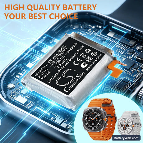 Samsung Galaxy Watch 7 Ultra 47mm Replacement Battery, 3.88V, 570mAh, Li-Polymer 5