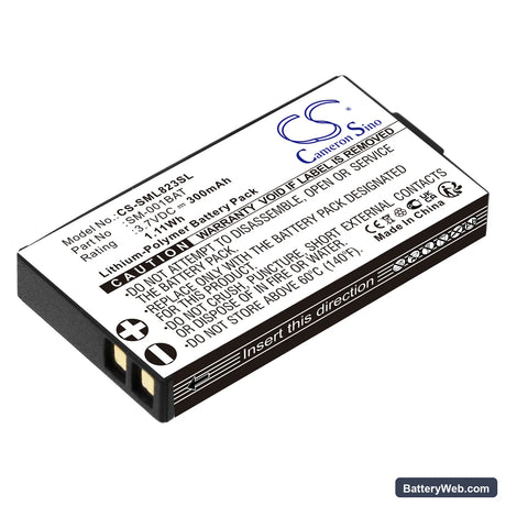 Simolio SM-823 Replacement Battery, 3.7V, 300mAh, Li-Polymer 1
