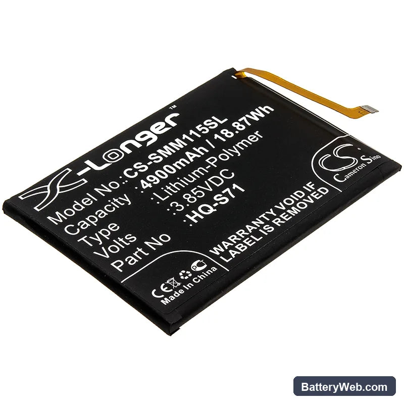 Samsung Galaxy M11 Replacement Battery, 3.85V, 4900mAh, Li-Polymer 1