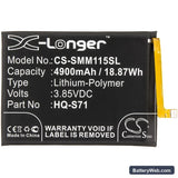 Samsung Galaxy M11 Replacement Battery, 3.85V, 4900mAh, Li-Polymer 3