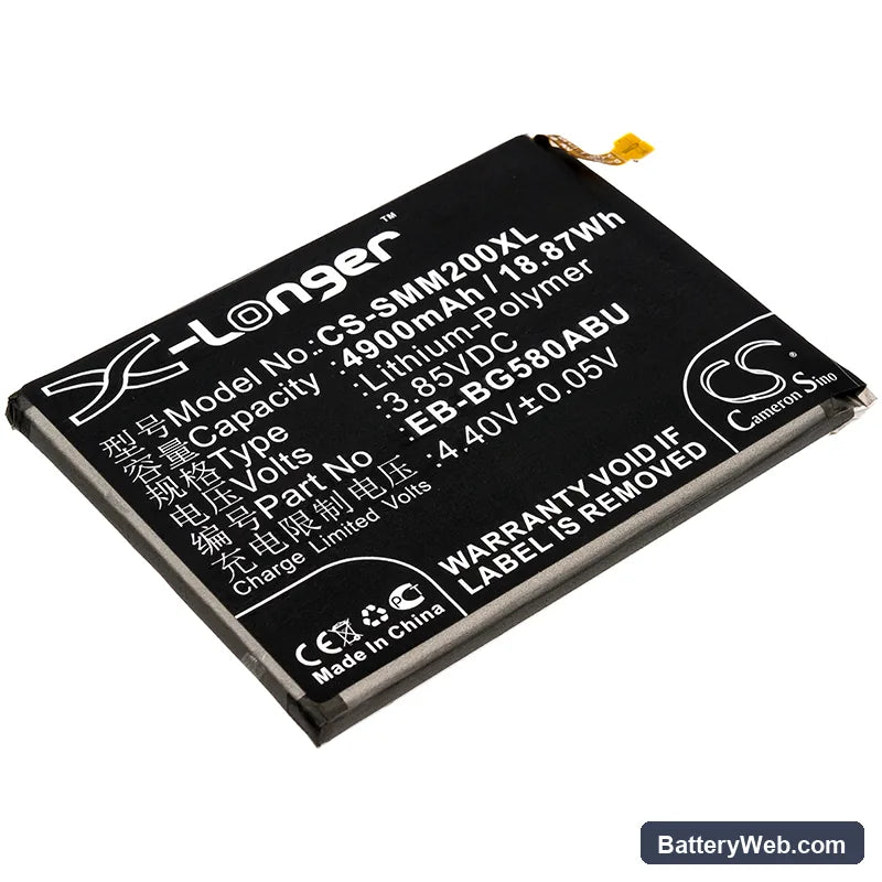 Samsung Galaxy M20 Replacement Battery, 3.85V, 4900mAh, Li-Polymer 1