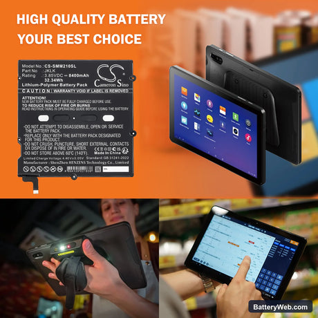 Sunmi M2 Max Replacement Battery, 3.85V, 8400mAh, Li-Polymer 6