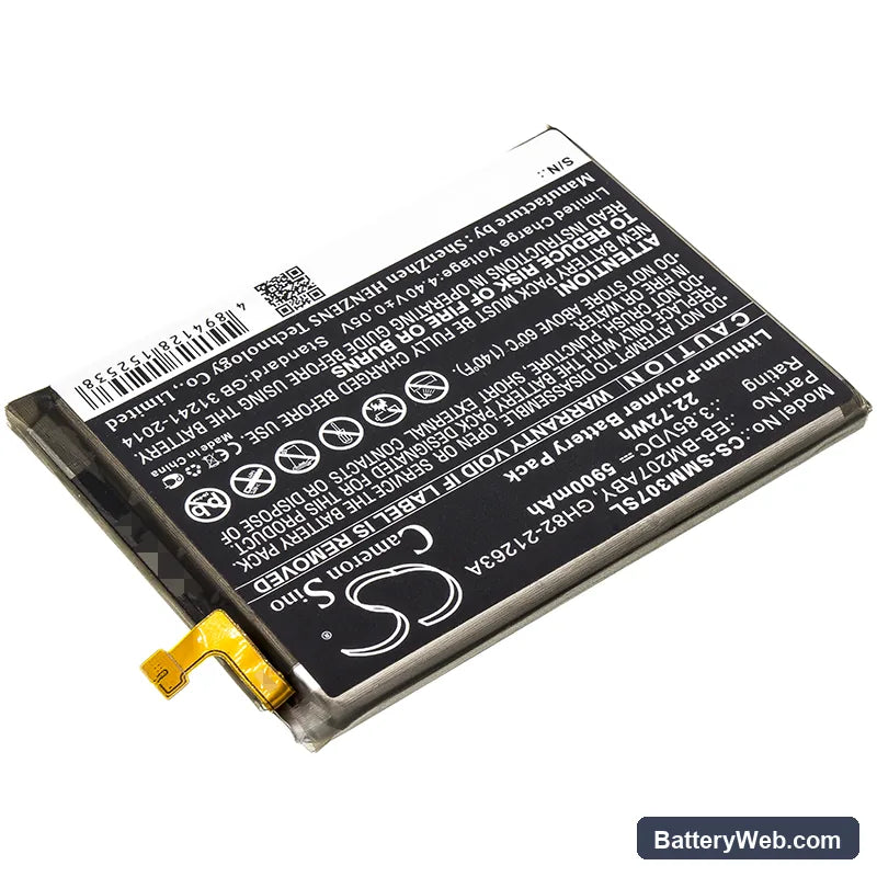 Samsung Galaxy M30s Replacement Battery, 3.85V, 5900mAh, Li-Polymer 2