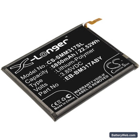 Samsung Galaxy M31 Replacement Battery, 3.85V, 5850mAh, Li-Polymer 1