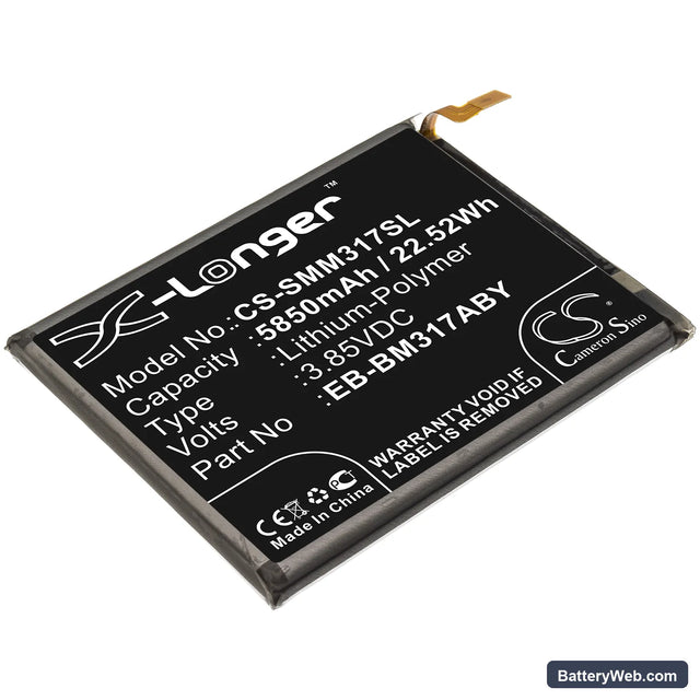 Samsung Galaxy M31 Replacement Battery, 3.85V, 5850mAh, Li-Polymer 1