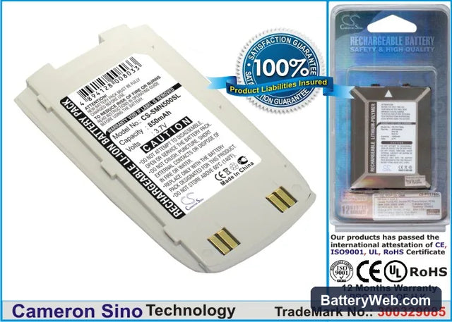 Samsung SGH-N500 Replacement Battery, 3.7V, 850mAh, Li-ion 1