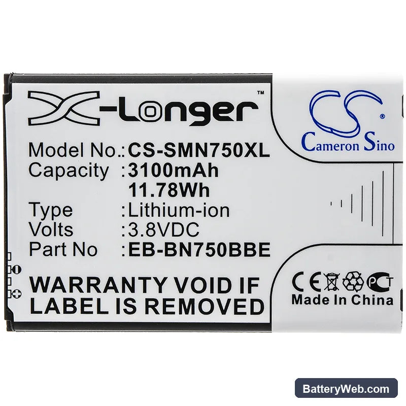 Samsung Galaxy Note 3 Neo Replacement Battery, 3.8V, 3100mAh, Li-ion 3