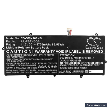 Samsung NP900X5N-K07HK Replacement Battery, 11.5V, 5700mAh, Li-Polymer 3
