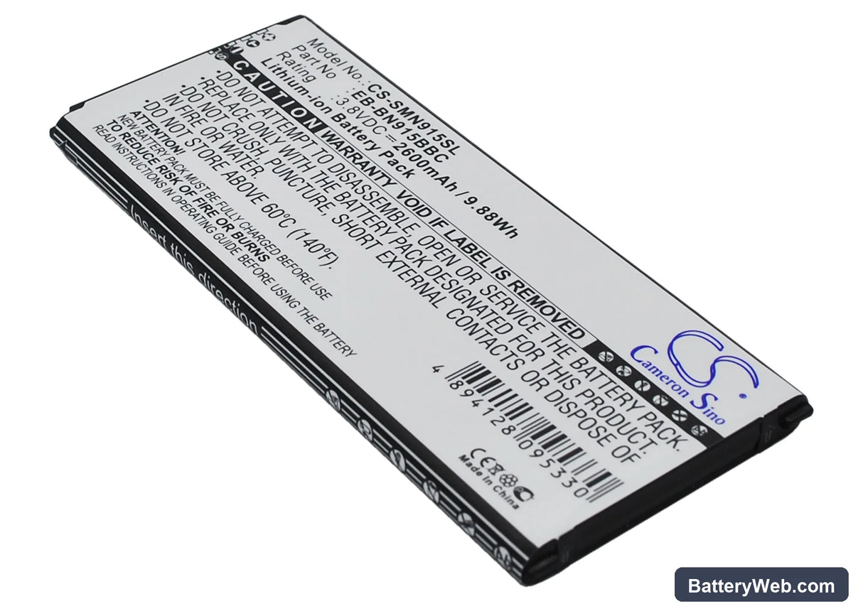 Samsung Galaxy Note Edge Replacement Battery, 3.8V, 2600mAh, Li-ion 2